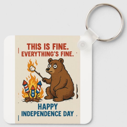 Happy Independence Day Beer Sleutelhanger (Achterkant)