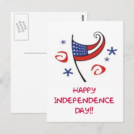 Happy Independence Day Briefkaart (Voorkant / Achterkant)