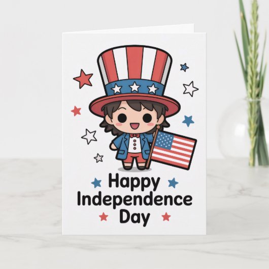 Happy Independence Day Chibi Kaart (Voorkant)
