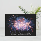 Happy Independence Day Colorful Fireworks Display Feestdagenkaart (Staand voorkant)