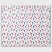 Happy Independence Day Gnome Vuurwerk 4 juli Cadeaupapier (Vlak)