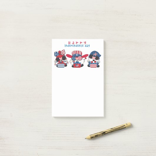 Happy Independence Day Gnomen Post-it Notes (Op bureau)