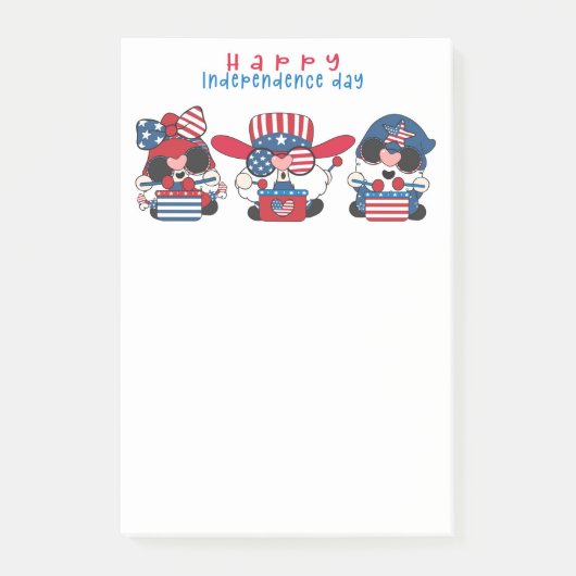 Happy Independence Day Gnomen Post-it Notes (Voorkant)