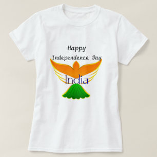 Happy Independence day India (vlag voor vogelkunst T-shirt
