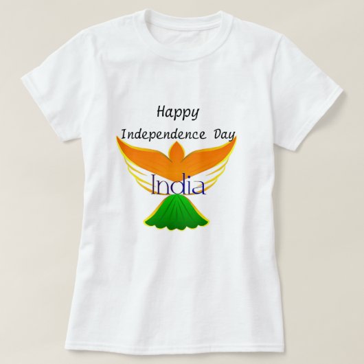 Happy Independence day India (vlag voor vogelkunst T-shirt (Design voorkant)
