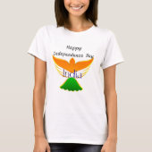 Happy Independence day India (vlag voor vogelkunst T-shirt (Voorkant)