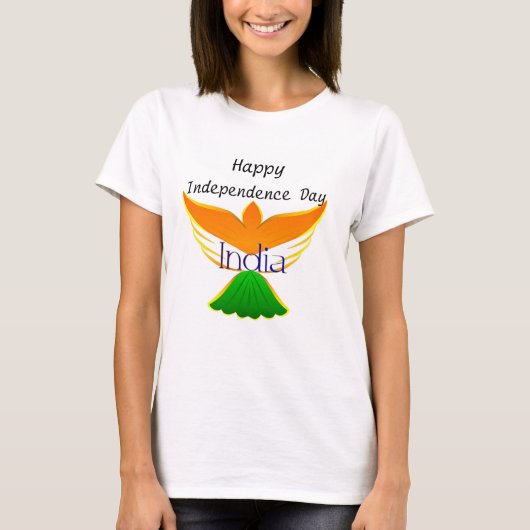 Happy Independence day India (vlag voor vogelkunst T-shirt (Voorkant)