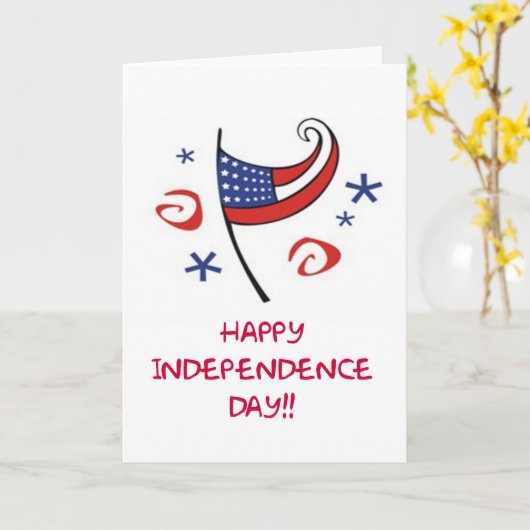 Happy Independence Day Kaart (Gele Bloem)