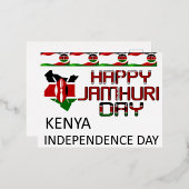 Happy Independence Day Kenya Jamhuri Day Folie Feestdagen Briefkaart (Voorkant / Achterkant)