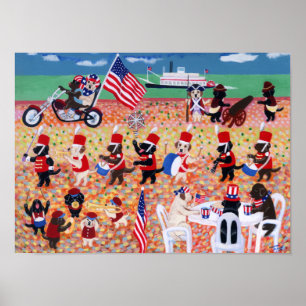 Happy Independence Day Labradors-kunstwerk Poster