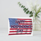Happy Independence Day met de Amerikaanse vlag, ZS Briefkaart (Staand voorkant)