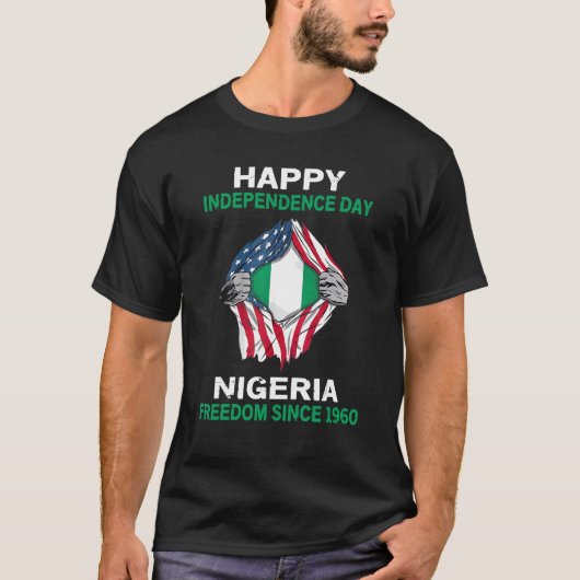 Happy Independence Day Nigeria Vrijheid sinds 1960 T-shirt (Voorkant)