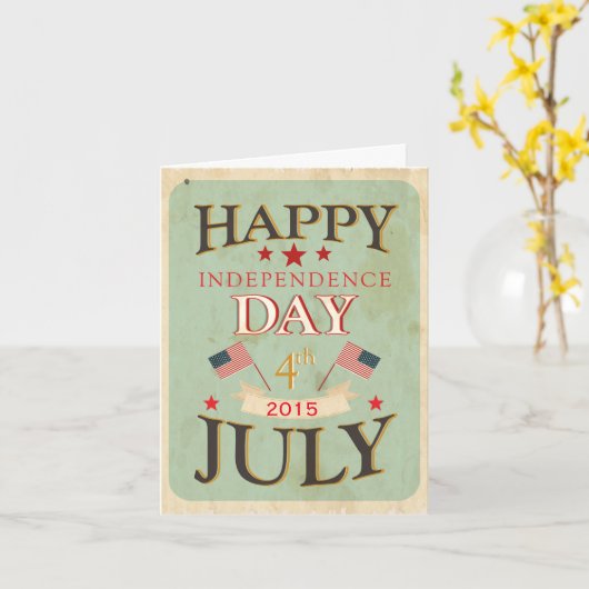 Happy Independence Day op 4 juli Kaart (Gele Bloem)