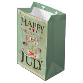 Happy Independence Day op 4 juli Medium Cadeauzakje (Voorkant Gekanteld)