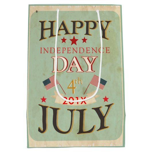 Happy Independence Day op 4 juli Medium Cadeauzakje (Achterkant)