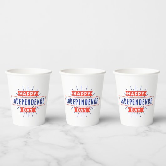 Happy Independence Day Paper Cups Papieren Bekers (Multi)