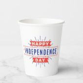 Happy Independence Day Paper Cups Papieren Bekers (Voorkant)