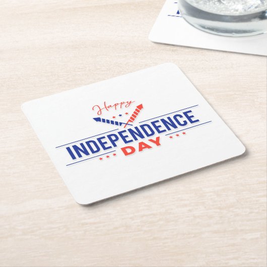 Happy Independence Day Paper-Onderzetter Kartonnen Onderzetters (Schuin)