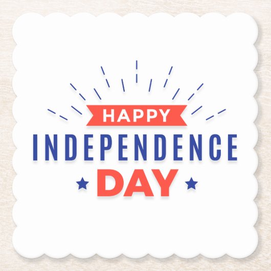 Happy Independence Day Paper-Onderzetter Kartonnen Onderzetters (Voorkant)