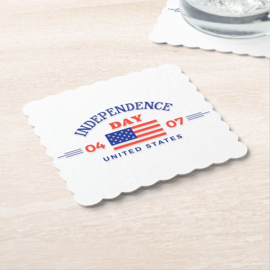 Happy Independence Day Paper-Onderzetter Kartonnen Onderzetters (Gebogen)