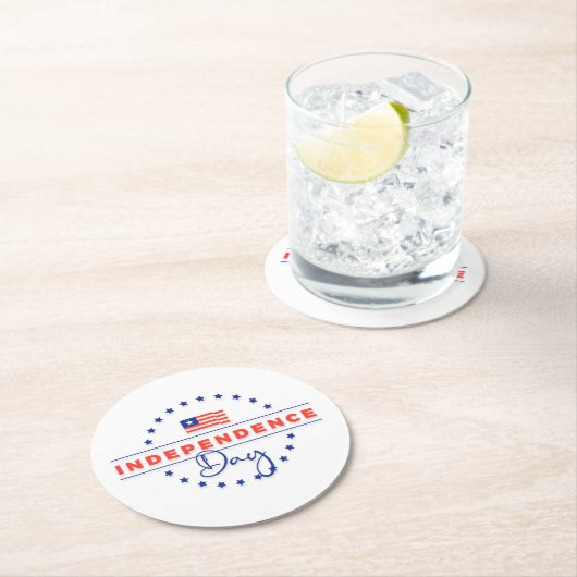 Happy Independence Day Paper-Onderzetter Ronde Kartonnen Onderzetter (Insitu)