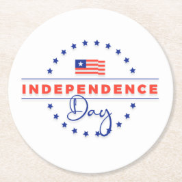 Happy Independence Day Paper-Onderzetter Ronde Kartonnen Onderzetter
