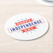 Happy Independence Day Paper-Onderzetter Ronde Kartonnen Onderzetter (Gebogen)