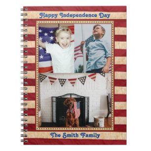 Happy Independence Day Patriotic Custom 3 Foto No Notitieboek