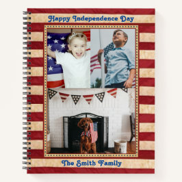 Happy Independence Day Patriotic Custom 3 Foto Notitieboek