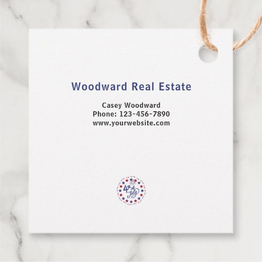 Happy Independence Day Pop door | makelaar dank u Bedankjes Labels (Achterkant)