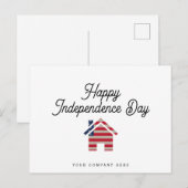 Happy Independence Day Real Estate House Briefkaart (Voorkant / Achterkant)