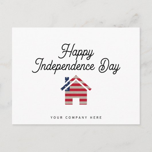Happy Independence Day Real Estate House Briefkaart (Voorkant)