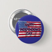 Happy Independence Day Ronde Button 5,7 Cm (Voorkant /achterkant)