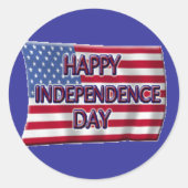 Happy Independence Day Ronde Sticker (Voorkant)