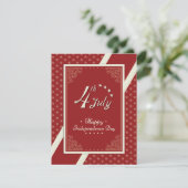 Happy Independence Day Rood Feestdagenkaart (Staand voorkant)