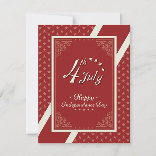 Happy Independence Day Rood Feestdagenkaart (Voorkant)