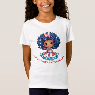 Happy Independence Day Schattige Amerikaanse Doll T-shirt