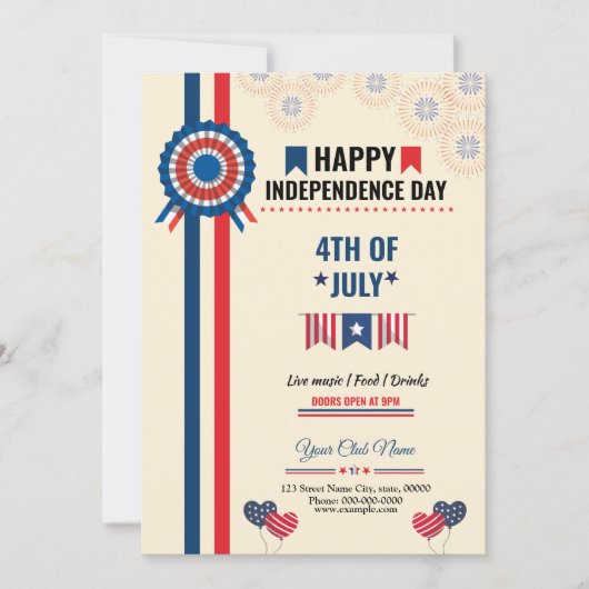 Happy Independence Day Sjabloon Kaart (Voorkant)