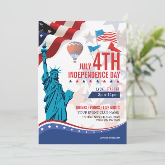 Happy Independence Day Sjabloon Kaart (Staand voorkant)