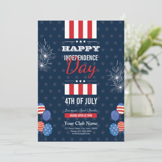 Happy Independence Day Sjabloon Kaart (Staand voorkant)