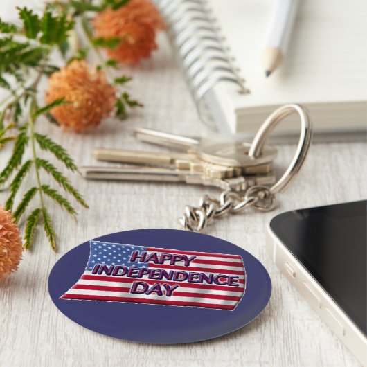 Happy Independence Day Sleutelhanger (Zijkant)