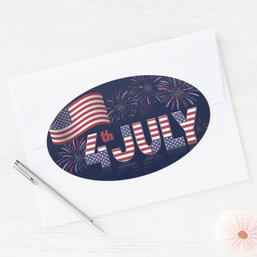 Happy Independence Day Square Sticker (Envelop)