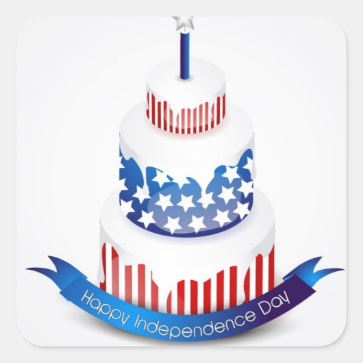 Happy Independence Day Square Sticker (Voorkant)