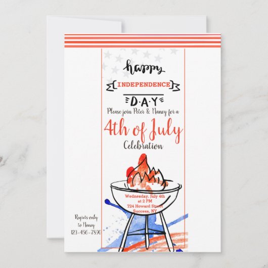 Happy Independence Day Uitnodiging (Voorkant)