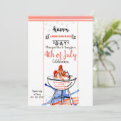 Happy Independence Day Uitnodiging (Staand voorkant)