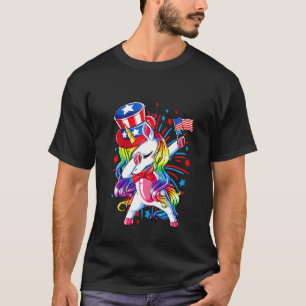 Happy Independence Day Unicorn Dabbing T-shirt
