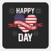 Happy Independence Day Vierkante Sticker (Voorkant)