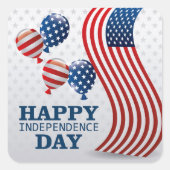 Happy Independence Day Vierkante Sticker (Voorkant)