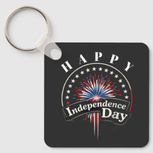 Happy Independence Day - Vuurwerk en sterren Sleutelhanger
