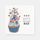 Happy Independence Day waterverf cupcake servetten (Voorkant)